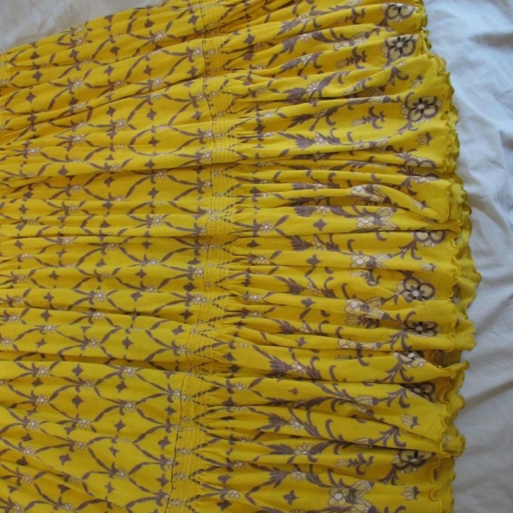 Juicy Couture 'Abigail' Maxi Dress SP Yellow Floral Print Beautiful & Ra… - Picture 3 of 7